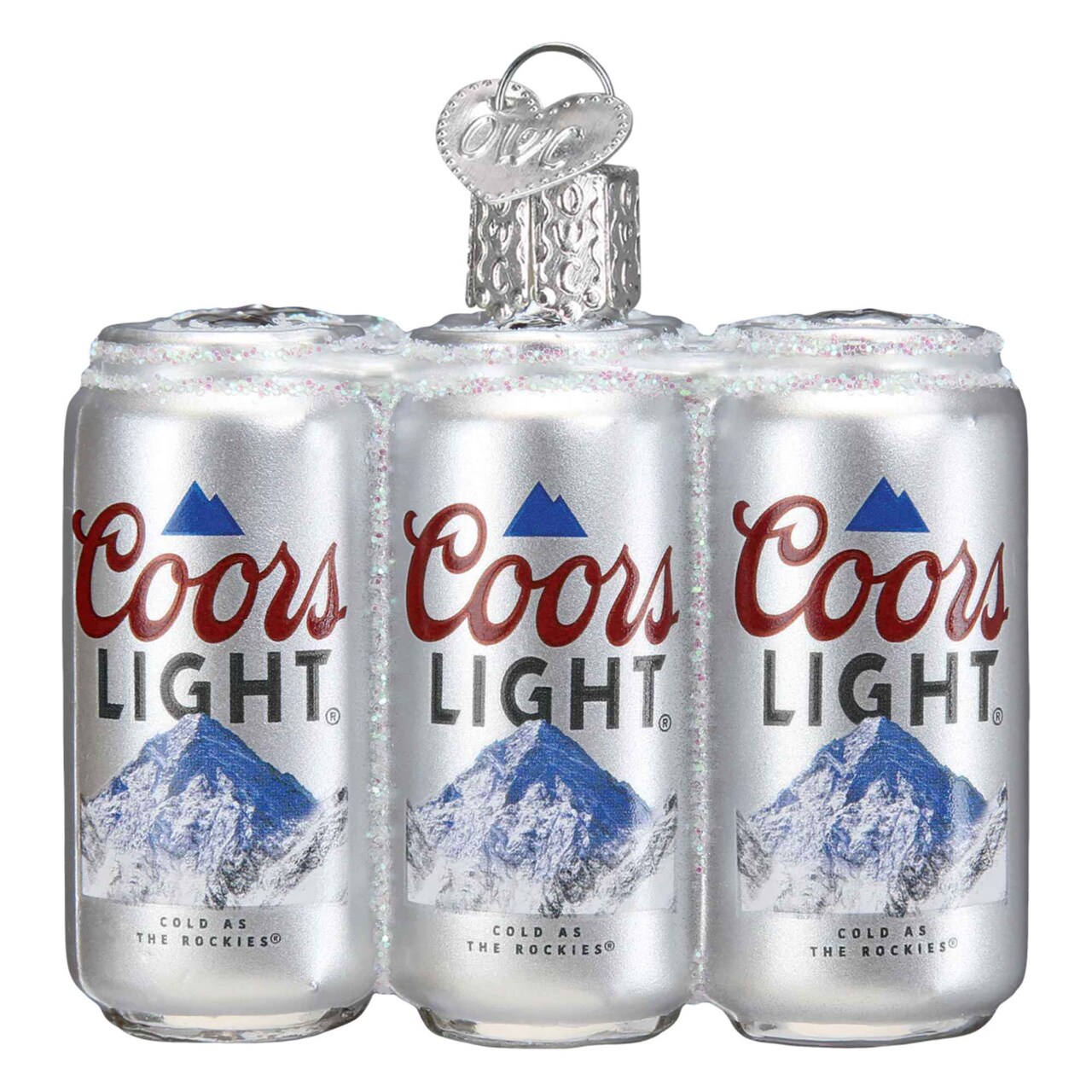 Old World Christmas 2.25 In Coors Light Six Pack Christmas Tree Ornament , Ornament Beer Can